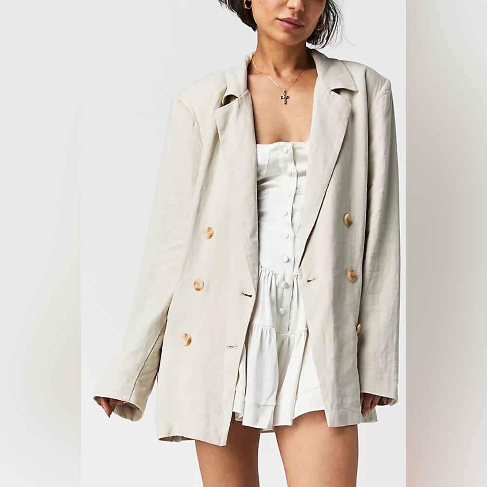 Free People Cream Blazer
